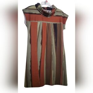 Jax Casual‎ Olive Green Brown Stripped Womens Dress Size 6 RN#58011